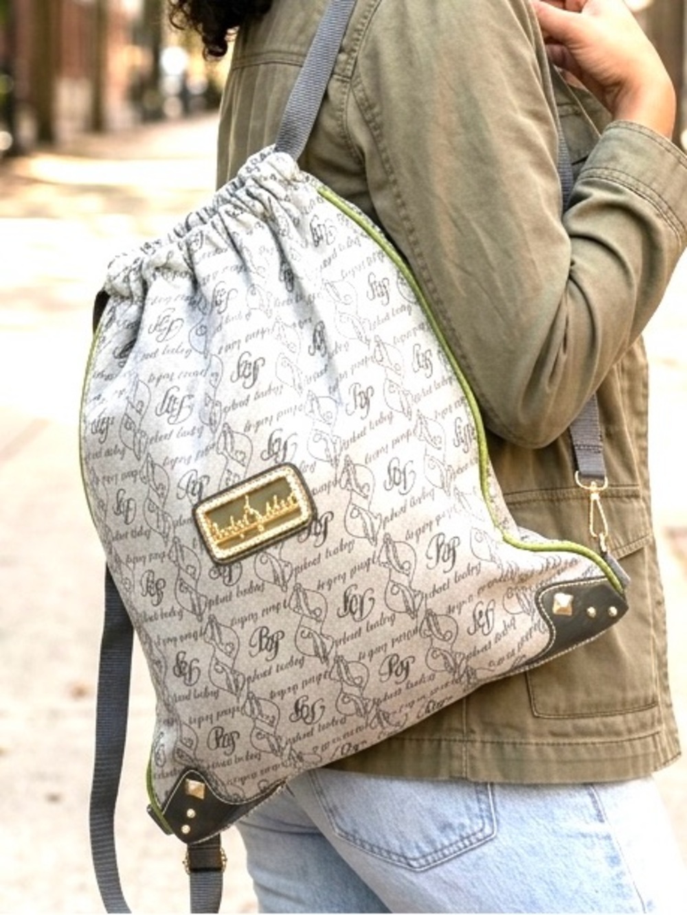 Vintage Baby Phat Monogram Drawstring Backpack